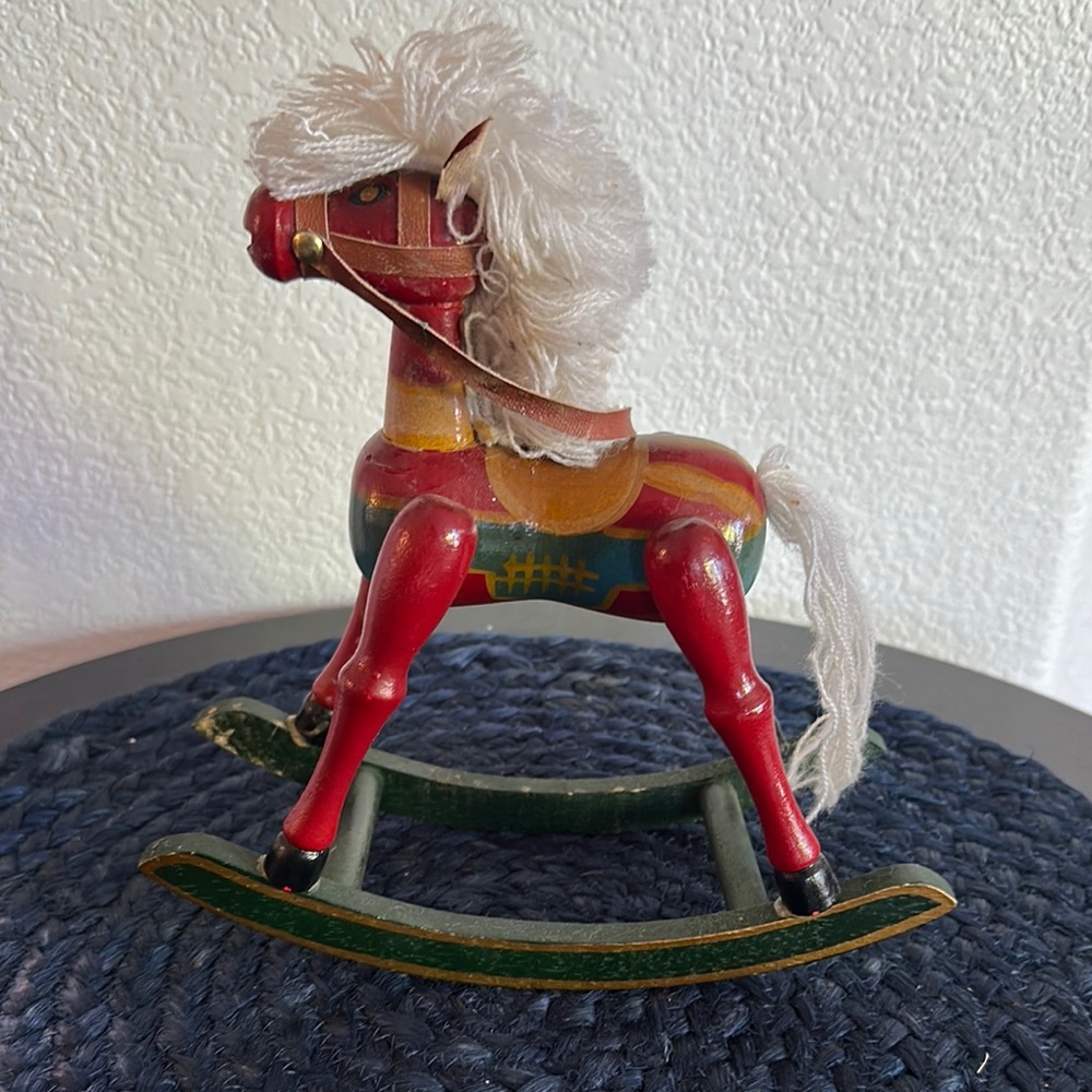 Vintage Wooden Rocking Horse Decor